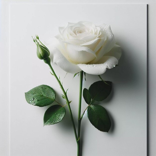 white rose on white background