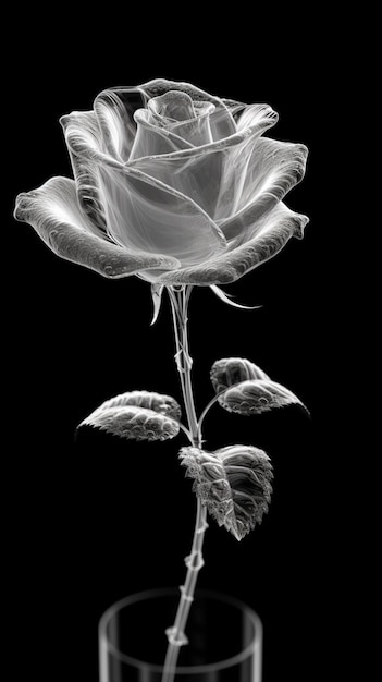 A white rose with a black background