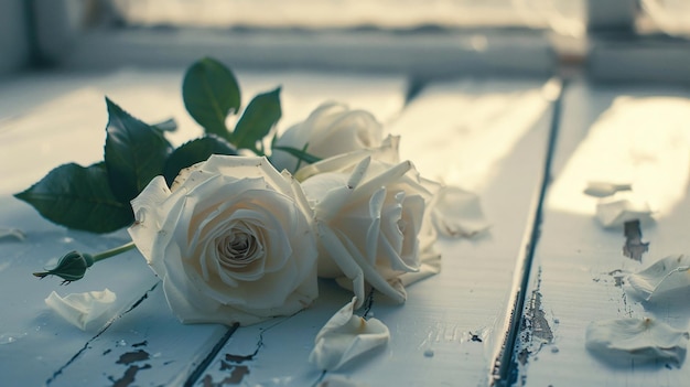 Foto una rosa bianca con la parola il nome di su di esso