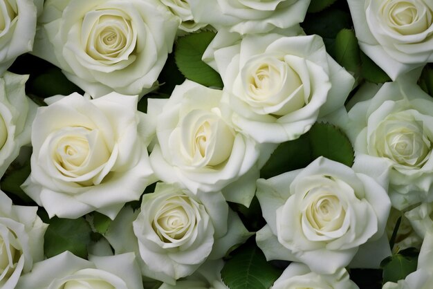 Фото Фон с белыми розами, созданный с помощью генеративных инструментов искусственного интеллекта