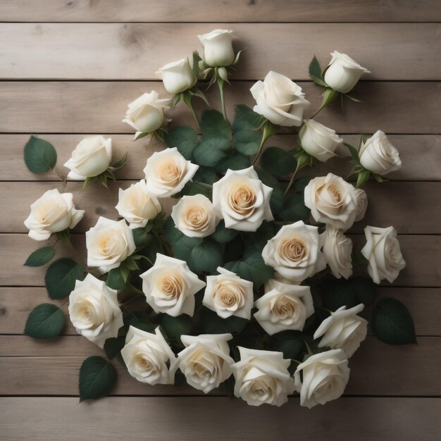 Photo white roses background