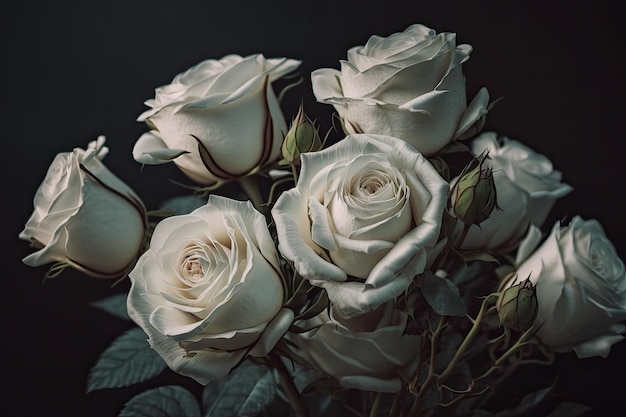 White roses in a vase