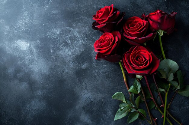 White roses with blue gray leaves on red background