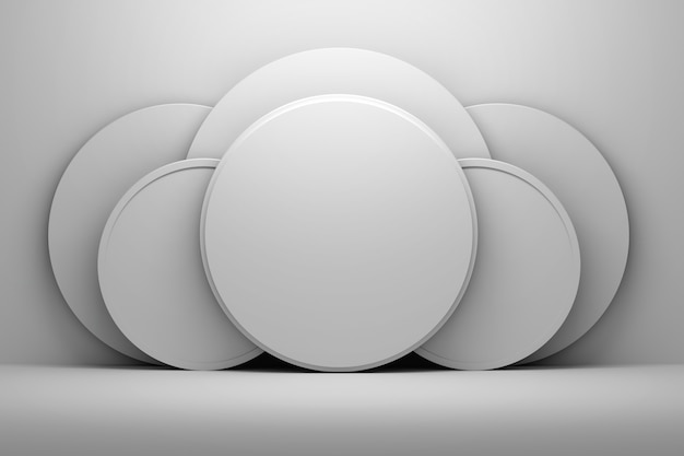 White round circular shapes with empty blank space