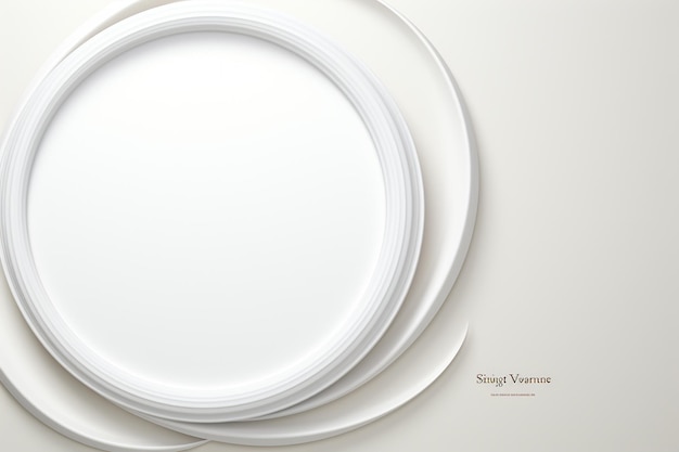White round plate on a white background Template for your design