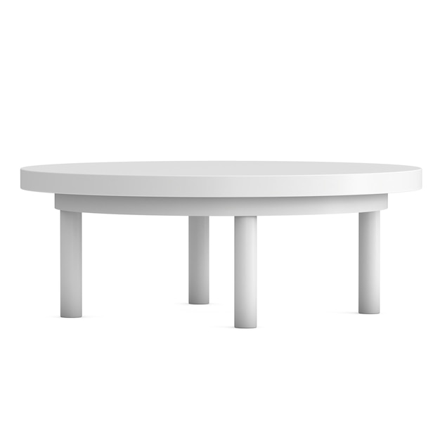 Photo white round table 3d