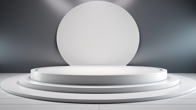 a white round table with a white oval seat.