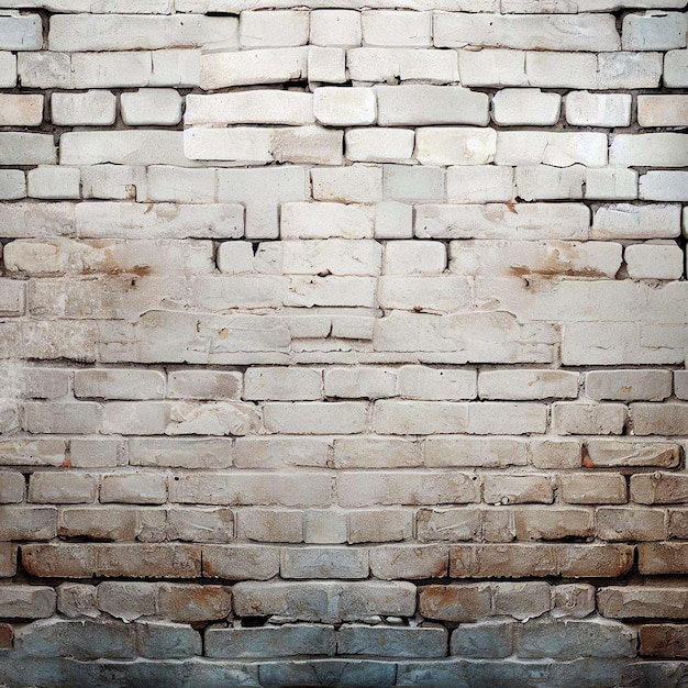 White rustic old brick wall textured background