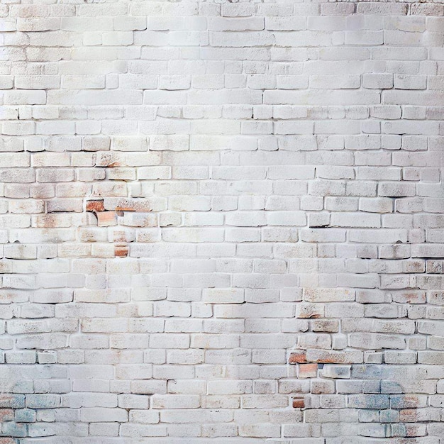 White rustic old brick wall textured background