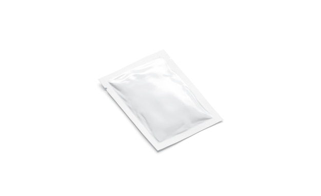 Photo white sachet packet mockup sealed parcel with salt pepper sugar tea airtight small medication