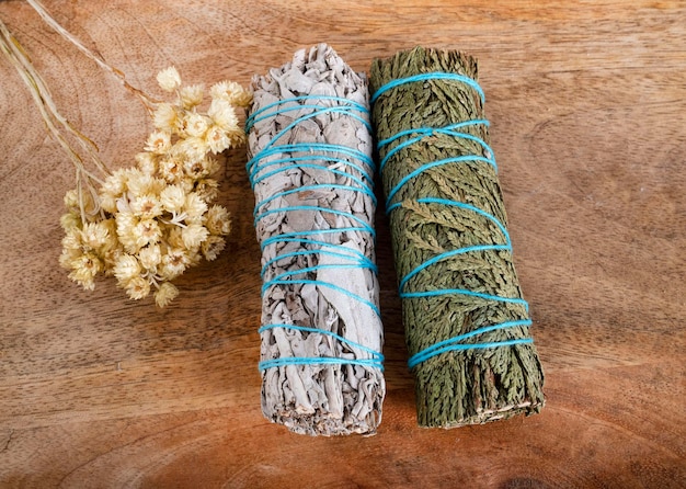 White sage incense and palo santo