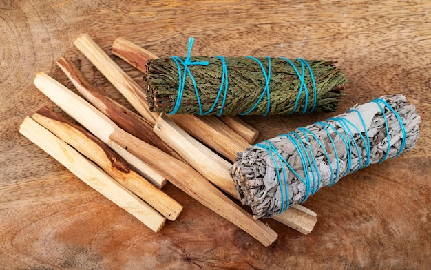 White sage incense and palo santo