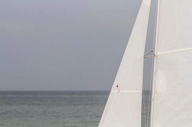 White sail yacht by the seashore black sea zatoka odesa\
ukraine