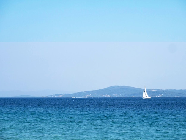 A white sailboat in the Adriatic