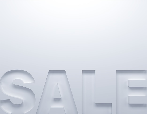 Photo white sale banner background. 3d illustration