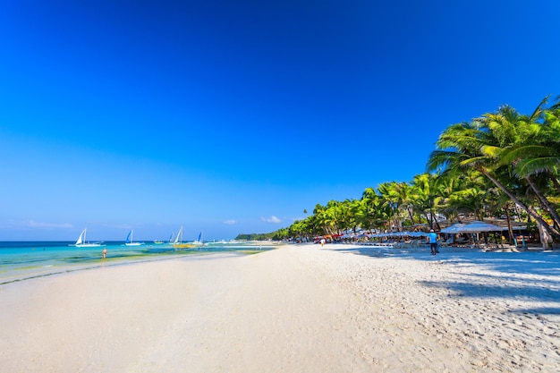White sand beach Boracay island Philippines