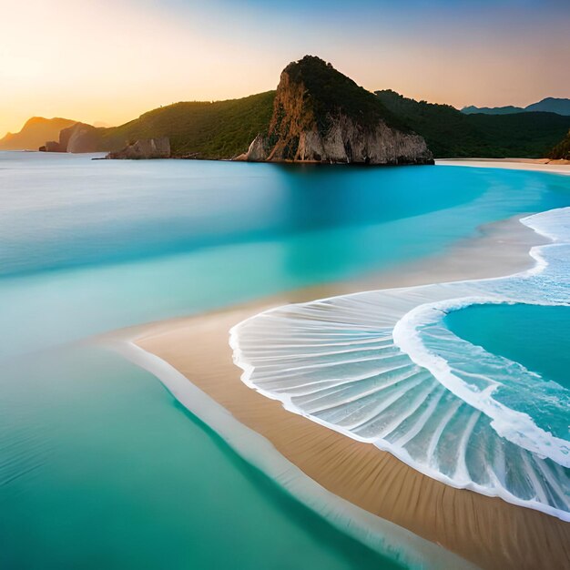 White sand beach with clear blue water