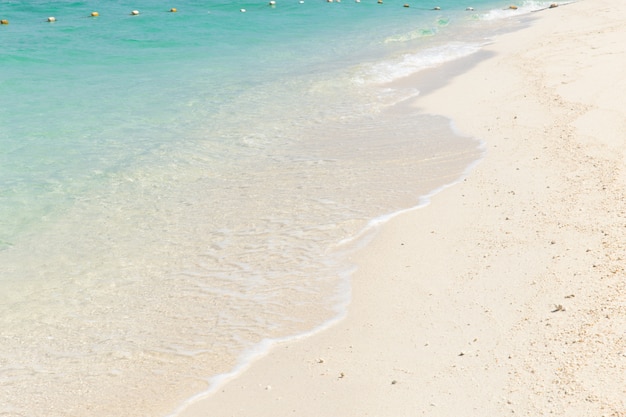 White sand blue emerald sea beach for background.