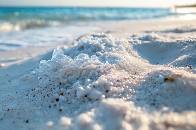 写真 白い砂のクローズアップ