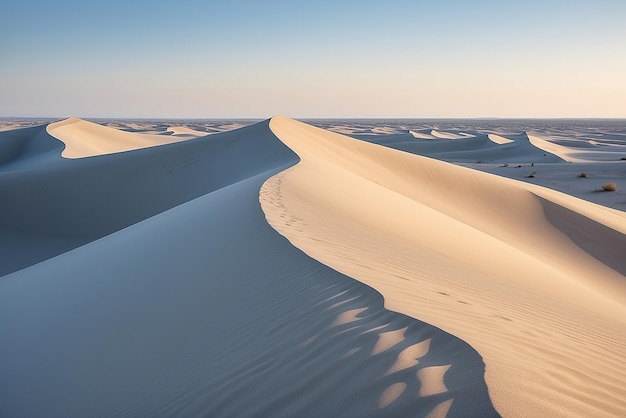 White sand dune under a clear sky