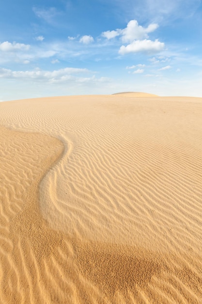 White sand dunes on sunrise Mui Ne Vietnam