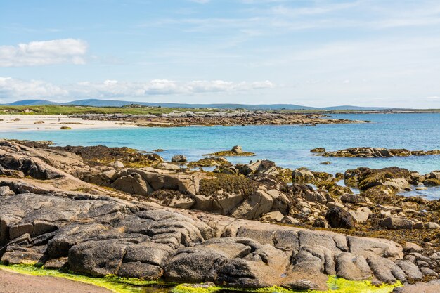 White sand of roundstone, Connemara in Galway county