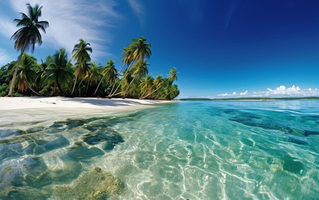 Foto spiagge di sabbia bianca una fetta di paradiso