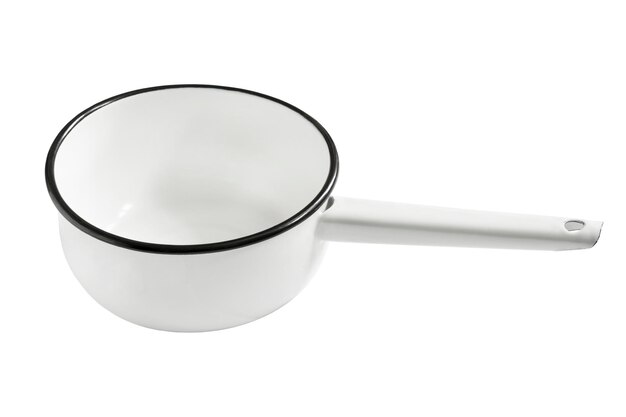 White saucepan isolated