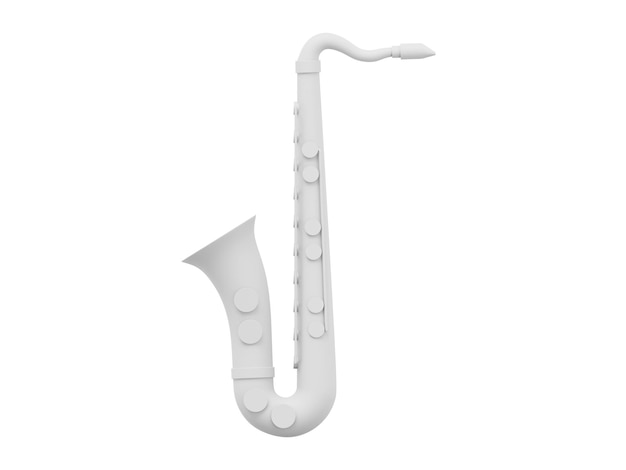 Photo white saxophone musical instrument 3d rendering icon on white background