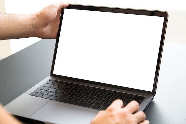 White screen laptop mockup