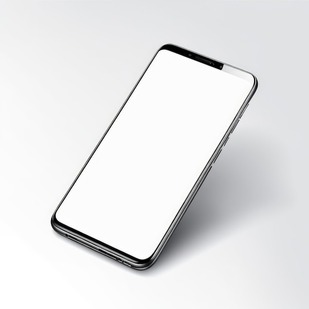 White screen smartphone mockup isolated on a white background