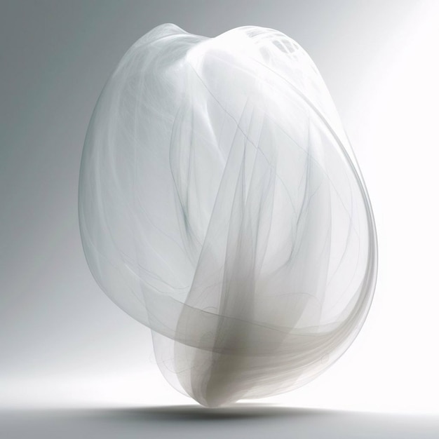 A white sculpture of a shell with a white shell.