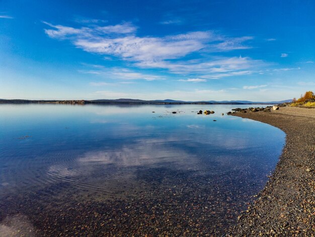 The White Sea coast on a sunny day The sun's rays Karelia 2021 Russia