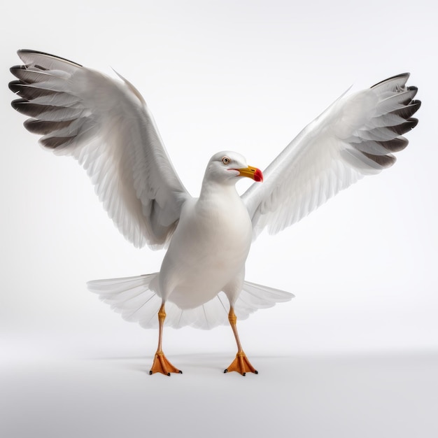 White Seagull In Spread Wings High Quality Ultra Hd Image