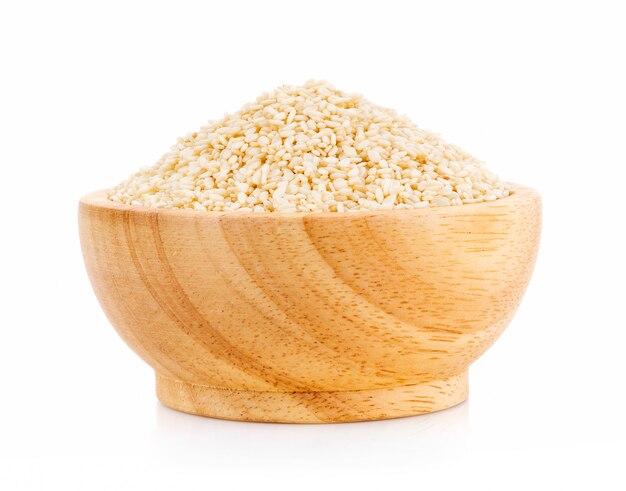 White sesame seed in bowl