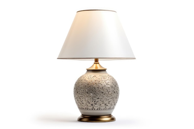 White Shade Table Lamp Illuminating a Room On a White or Clear Surface PNG Transparent Background