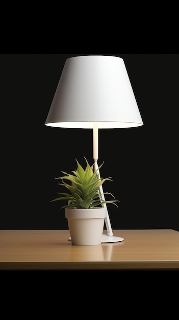 white shade table lamp