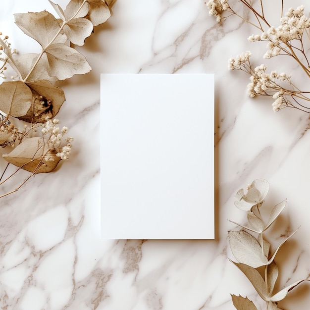 White Sheet of Paper on Marble Counter