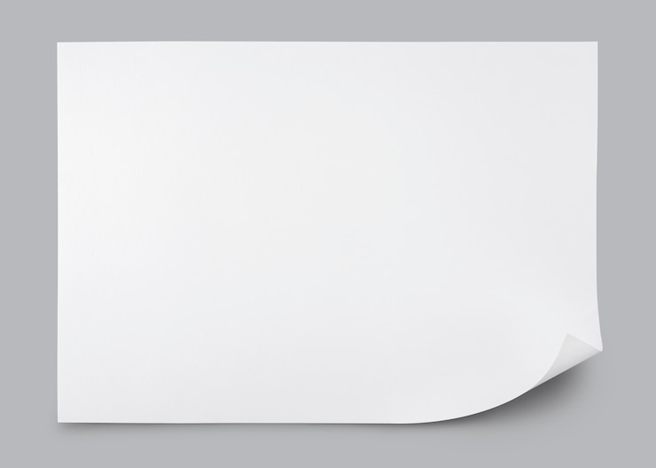 Photo white sheet of paper on white background