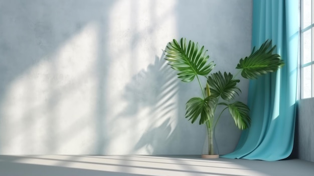 A white shelf with a plant and a book on it