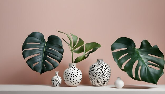 a white shelf with vases and vases on it