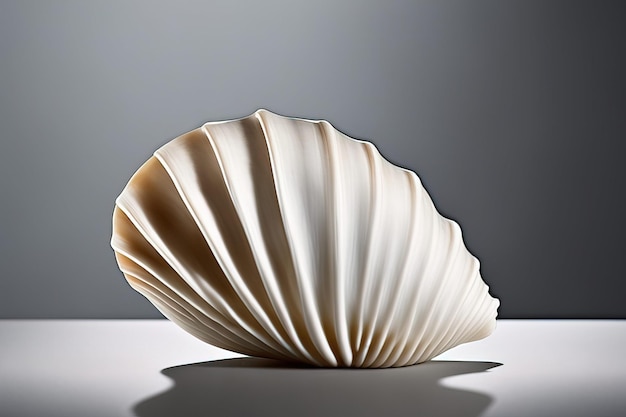 white shell on the white background 3 d renderingwhite shell on the white background 3 d renderinga