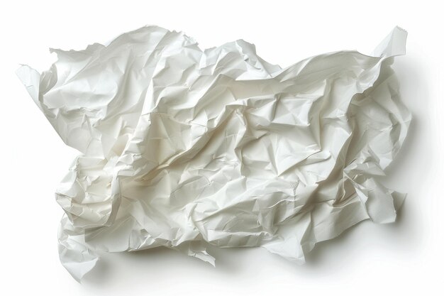 Photo a white shiny crumpled paper