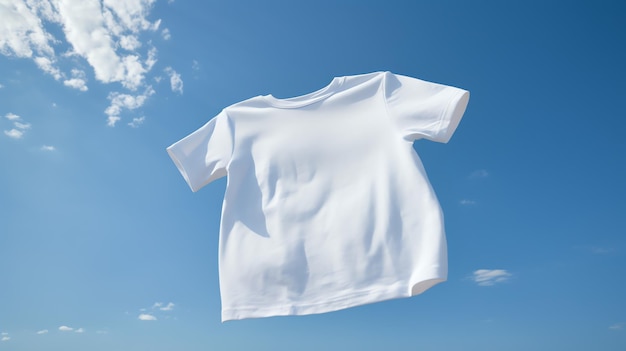 a white shirt in the air