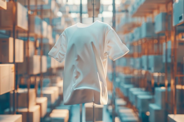 Photo a white shirt hanging in a store window