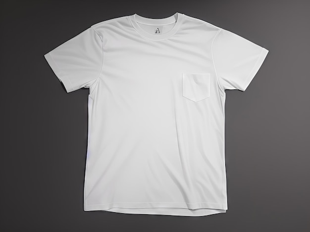 Photo a white shirt with a pocket on the front is shown on a black background.