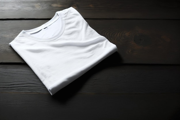 White shirts on a black wooden table