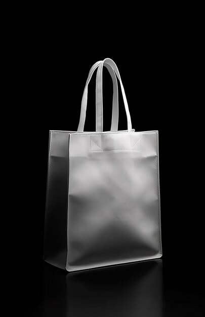 a white shopping bag on a gray background