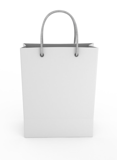 White shopping bag isolated