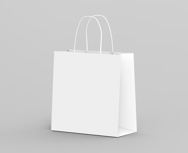 White shopping bag mockup template minimal for sales christmas shopping design branding mock up